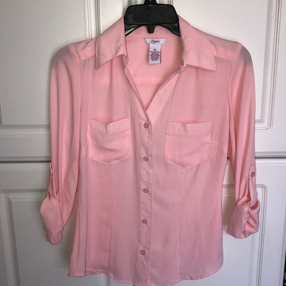 Candie's Tops - •Candies pink button down blouse• Candie's Tops - •Candies pink button down blouse•